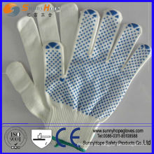 One side PVC dotted Natural knit PVC dotted gloves